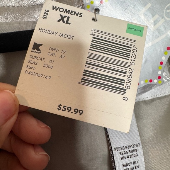 *NWT* Vintage Women’s Jaclyn Smith Faux Leather Metallic Pewter Jacket Sz XL - Picture 7 of 9